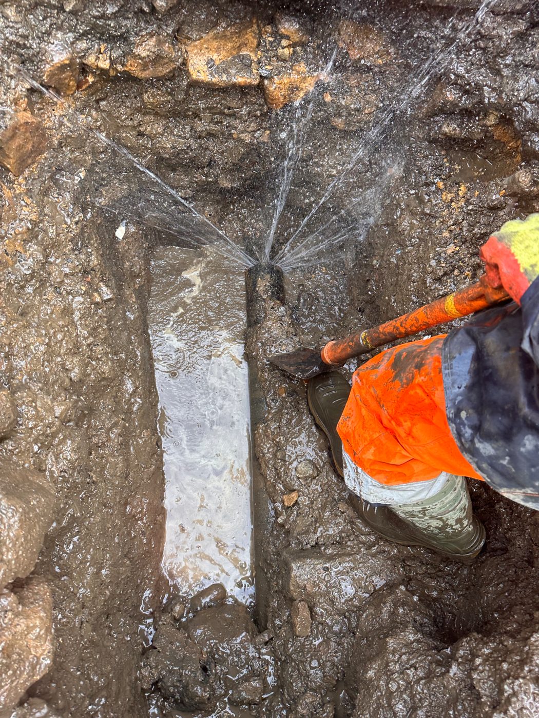 Excavation around a burst main